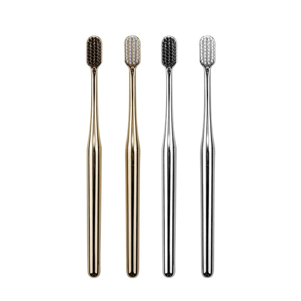 1/2/3PCS Luxury Soft Toothbrush Men Women Adult Tooth Brush Gold Silver Brushes Elegance Gentle Toothbrushes Drop