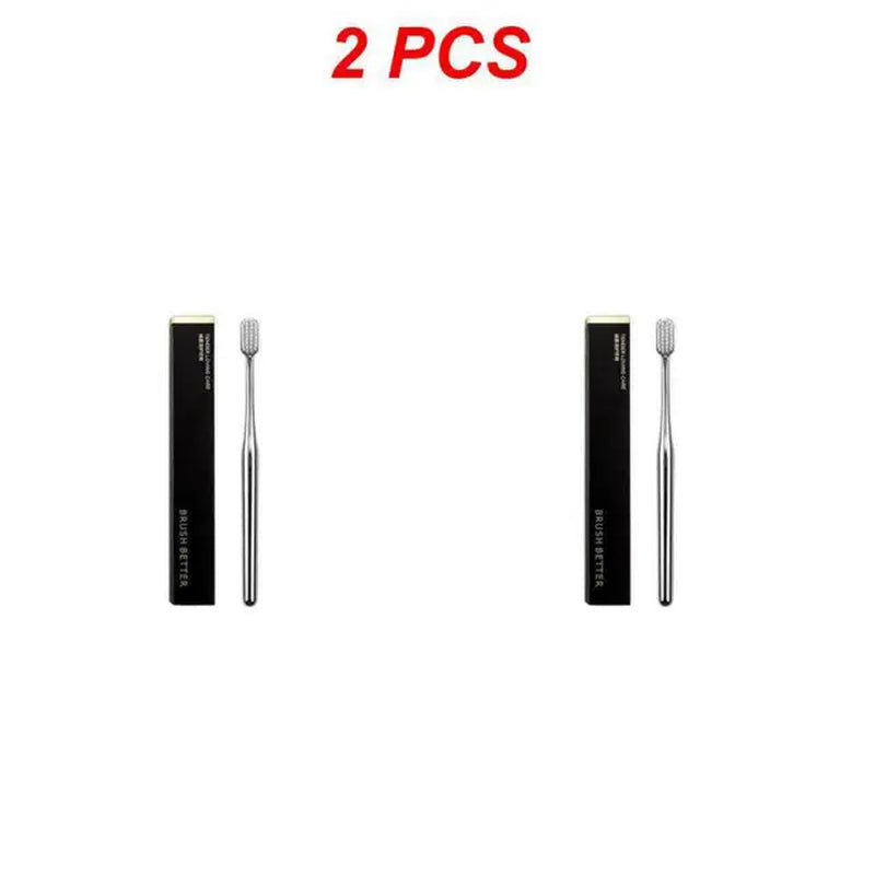 1/2/3PCS Luxury Soft Toothbrush Men Women Adult Tooth Brush Gold Silver Brushes Elegance Gentle Toothbrushes Drop