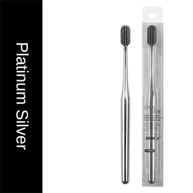 1/2/3PCS Luxury Soft Toothbrush Men Women Adult Tooth Brush Gold Silver Brushes Elegance Gentle Toothbrushes Drop