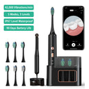 Electric Toothbrush for Adults with 1080P Visual Oral Scope, Rechargeable Sonic Toothbrush with 6 Brush Heads & Holder, 3 Dynamics & 5 Modes, 2Min Smart Timer Reminder, Great Gift for Fathers