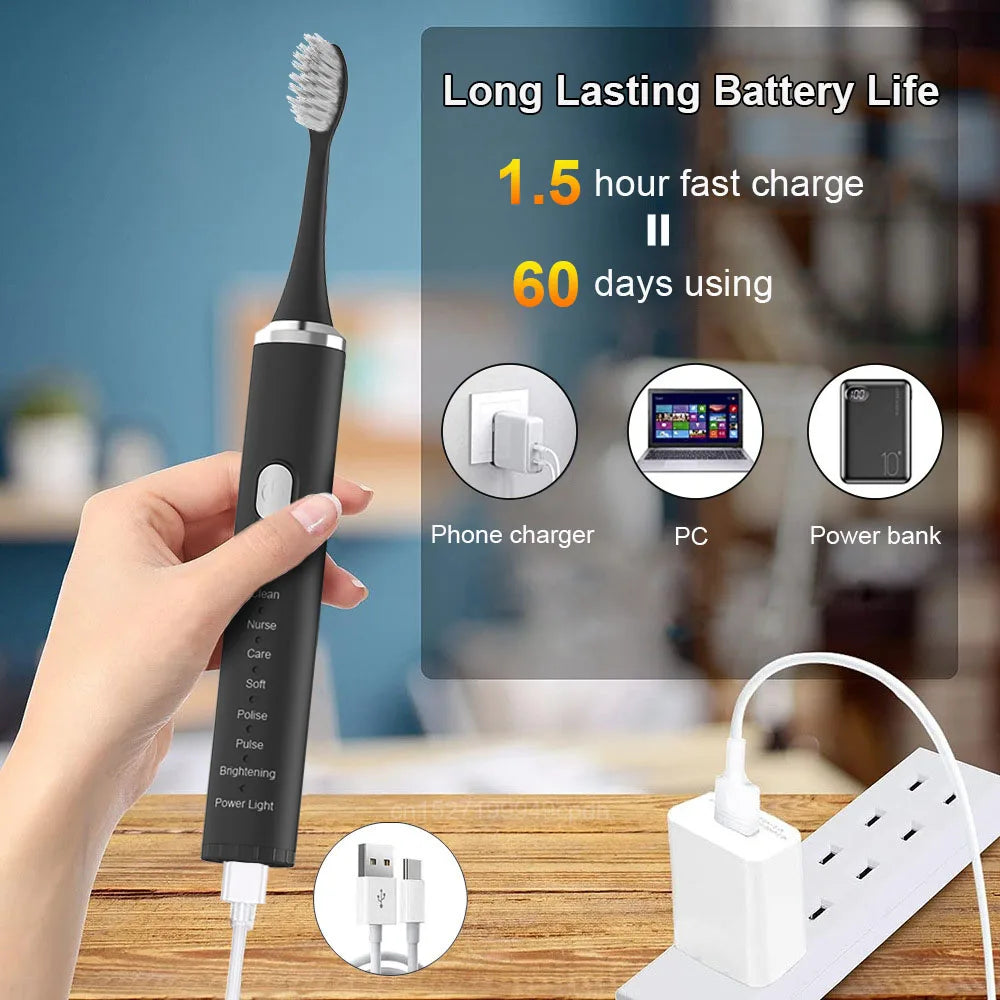 Electric Toothbrush Sonic Electric Toothbrush for Adult Teeth Whitening Rechargeable Electric Toothbrush with Tooth Brush Case