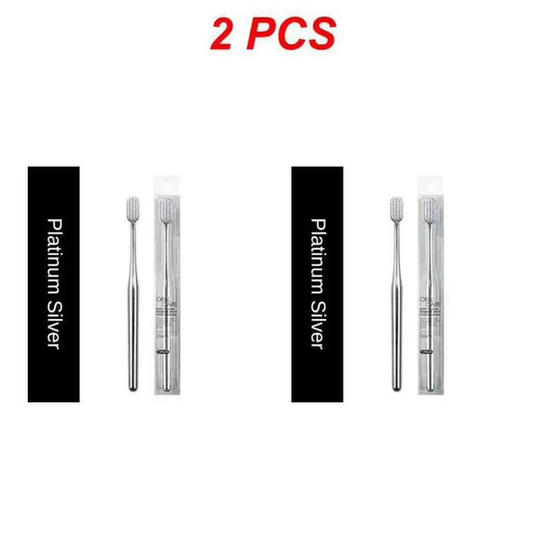 1/2/3PCS Luxury Soft Toothbrush Men Women Adult Tooth Brush Gold Silver Brushes Elegance Gentle Toothbrushes Drop