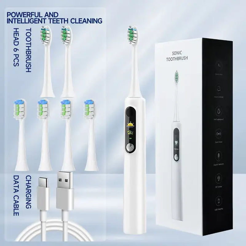 Intelligent Magnetic Suspension Ultrasonic Electric Toothbrush Rechargeable Soft Bristles Waterproof Screen / Visualization DIY