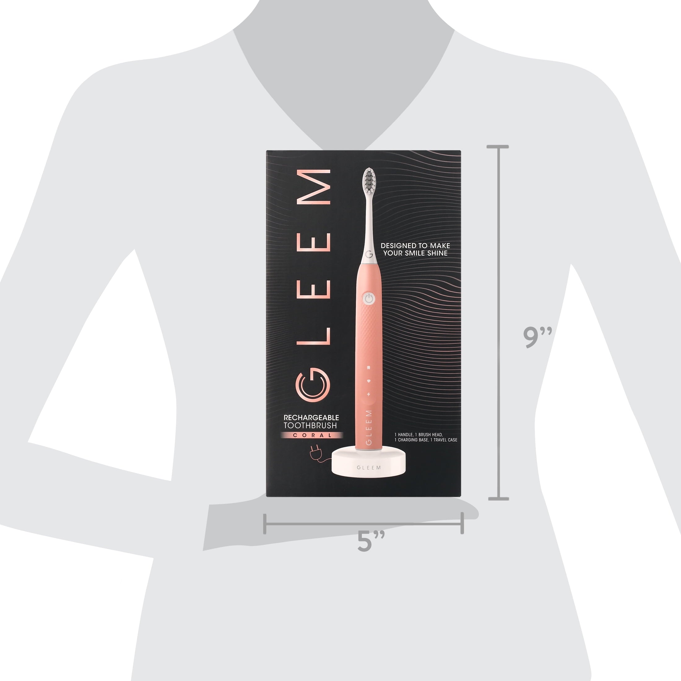 Rechargeable Electric Toothbrush, Soft, Coral, 1 Ct