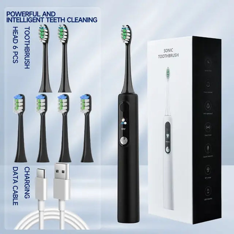 Intelligent Magnetic Suspension Ultrasonic Electric Toothbrush Rechargeable Soft Bristles Waterproof Screen / Visualization DIY
