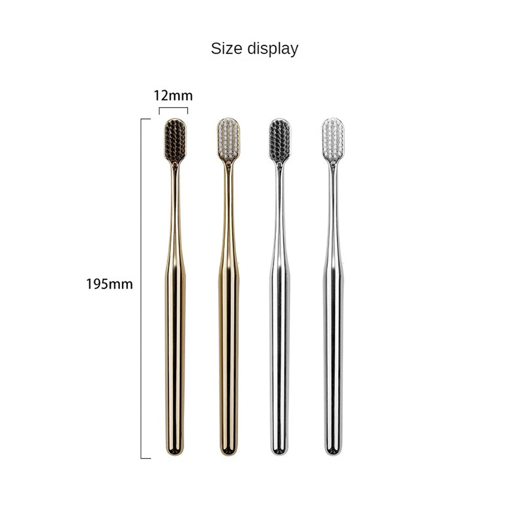 1/2/3PCS Luxury Soft Toothbrush Men Women Adult Tooth Brush Gold Silver Brushes Elegance Gentle Toothbrushes Drop